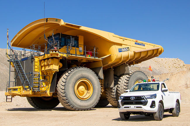 Komatsu autonomous haul truck and Toyota concept ALV